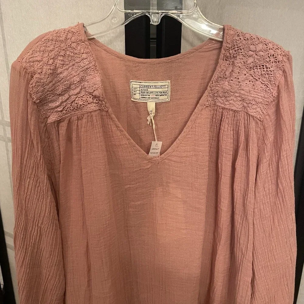 Current/Elliott Bohemian Coral Rose The Picnic Shirt - Picture 3 of 8